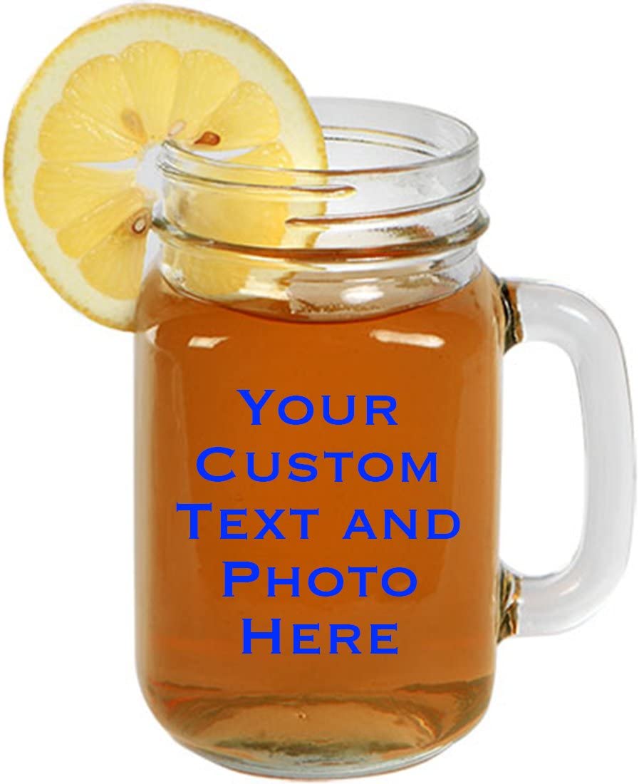 Custom Jars Custom Color Printed 16 oz Mason Jar - Add your Text, Logo, Photo – Hat Shark