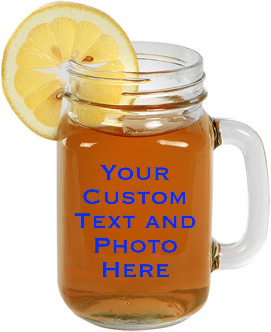 Custom Color Printed 16 oz Mason Jar - Add your Text, Logo, Photo
