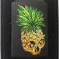 Punk Pineapple Fruit Skull with Fire Eyes - Black Matte Zippo Lighter