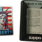 Red White Blue Statue of Liberty - Satin Chrome Zippo Lighter