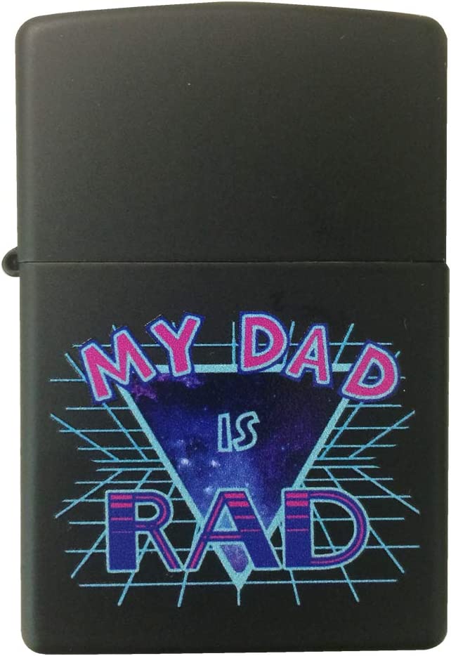 My Dad is Rad Retro Vibes - Black Matte Zippo Lighter
