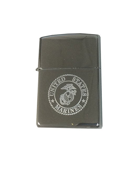 United States Marines Anchor, Earth, and Eagle Seal - Engraved High Polish Chrome Zippo Lighter