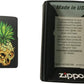 Punk Pineapple Fruit Skull with Fire Eyes - Black Matte Zippo Lighter