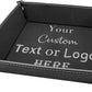 Customized Engraved Leather Snap 6 Inch Jewelry Tray - Add Your Text or Logo - Choose from 6 Colors