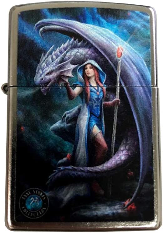 Anne Stokes Sorceress with Dragon - Street Chrome Zippo Lighter