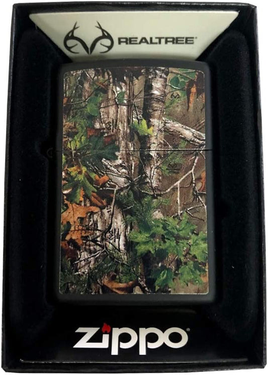 Double Sided Realtree Xtra Green Forest Camouflage - Black Matte Zippo Lighter