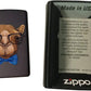 Cool Camel with Blue Sunglasses and Palm Tree Reflections - Orange Matte Zippo Lighter