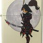 Japanese Lady Samurai Warrior with Bloody Sword - Cream Matte Zippo Lighter