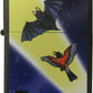 Bat and Sidekick Bird Parody in the City at Night with Signal Light - Black Matte Zippo Lighter