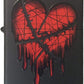 Stitched Emo Punk Dripping Broken Heart - Black Matte Zippo Lighter