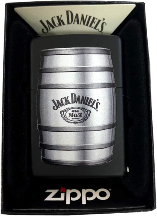 Jack Daniel's Tennessee Whiskey Barrel, Black Label Old No. 7 - Black Matte Zippo Lighter