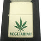 Vegetarian Pot Leaf - Cream Matte Zippo Lighter