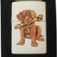 French Mastiff Puppy Dog with Bone - White Matte Zippo Lighter