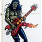 Rocker Long Hair Horror Monster Zombie Shredding Metal Guitar - White Matte Zippo Lighter