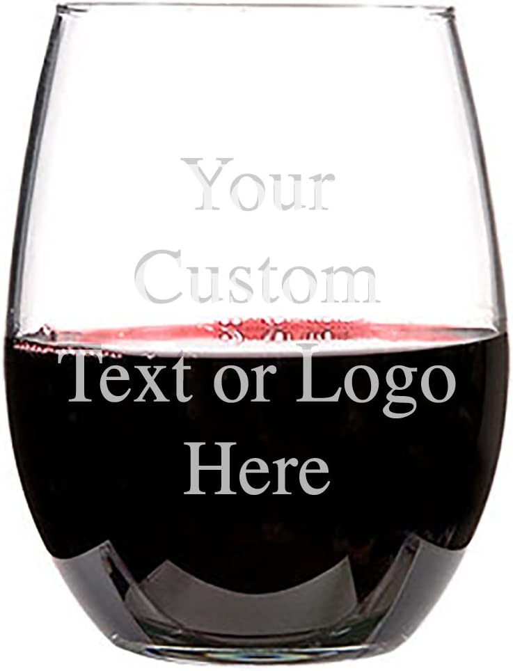 Custom Engraved 15.5 oz Stemless Wine Glass - Add Your Text, Logo, Photo