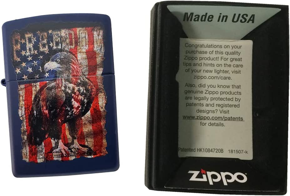 American Flag Freedom Eagle - Navy Matte Zippo Lighter