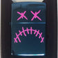 Stitched Skull Face Frown - High Polish Blue/Sapphire Zippo Lighter