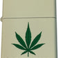 Vegetarian Pot Leaf - Cream Matte Zippo Lighter