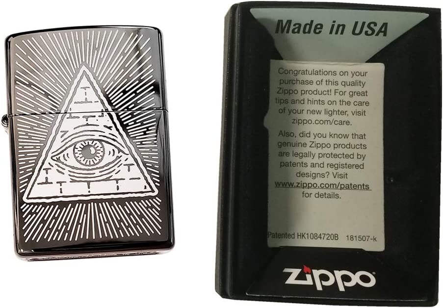 The All Seeing Eye of Providence - Engraved Black Ice Zippo Lighter