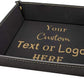 Customized Engraved Leather Snap 6 Inch Jewelry Tray - Add Your Text or Logo - Choose from 6 Colors