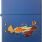 Funny Egg Skateboard Splatter Mess - Royal Blue Matte Zippo Lighter