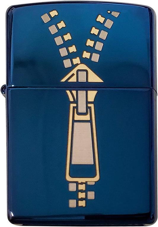 Clothing Zipper - Engraved High Polish Blue/Sapphire Zippo Lighter