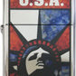 Lady Liberty Stained Glass - Fusion High Polish Chrome Zippo Lighter