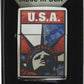 Lady Liberty Stained Glass - Fusion High Polish Chrome Zippo Lighter