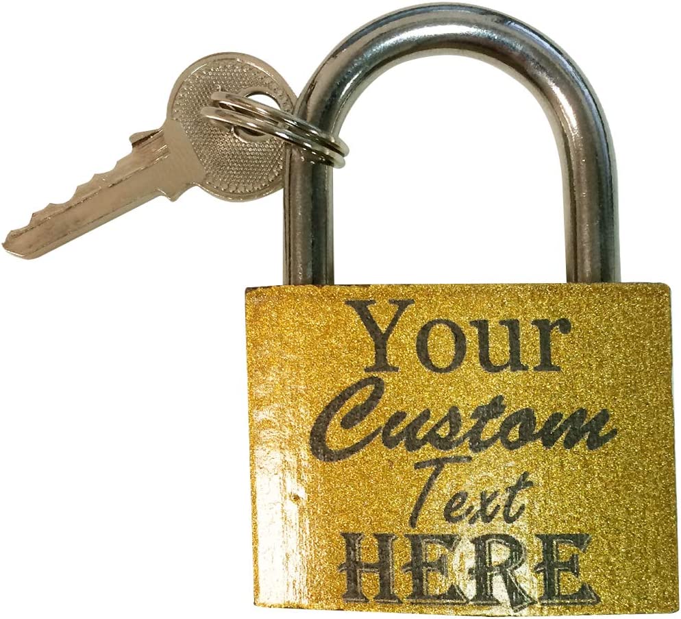 Customized Engraved Brass Lock with Key - Add Your Text or Logo – Hat Shark