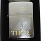 Thor's Mythological Hammer Mjolnir - 2 Tone Engraved Brushed Chrome Zippo Lighter