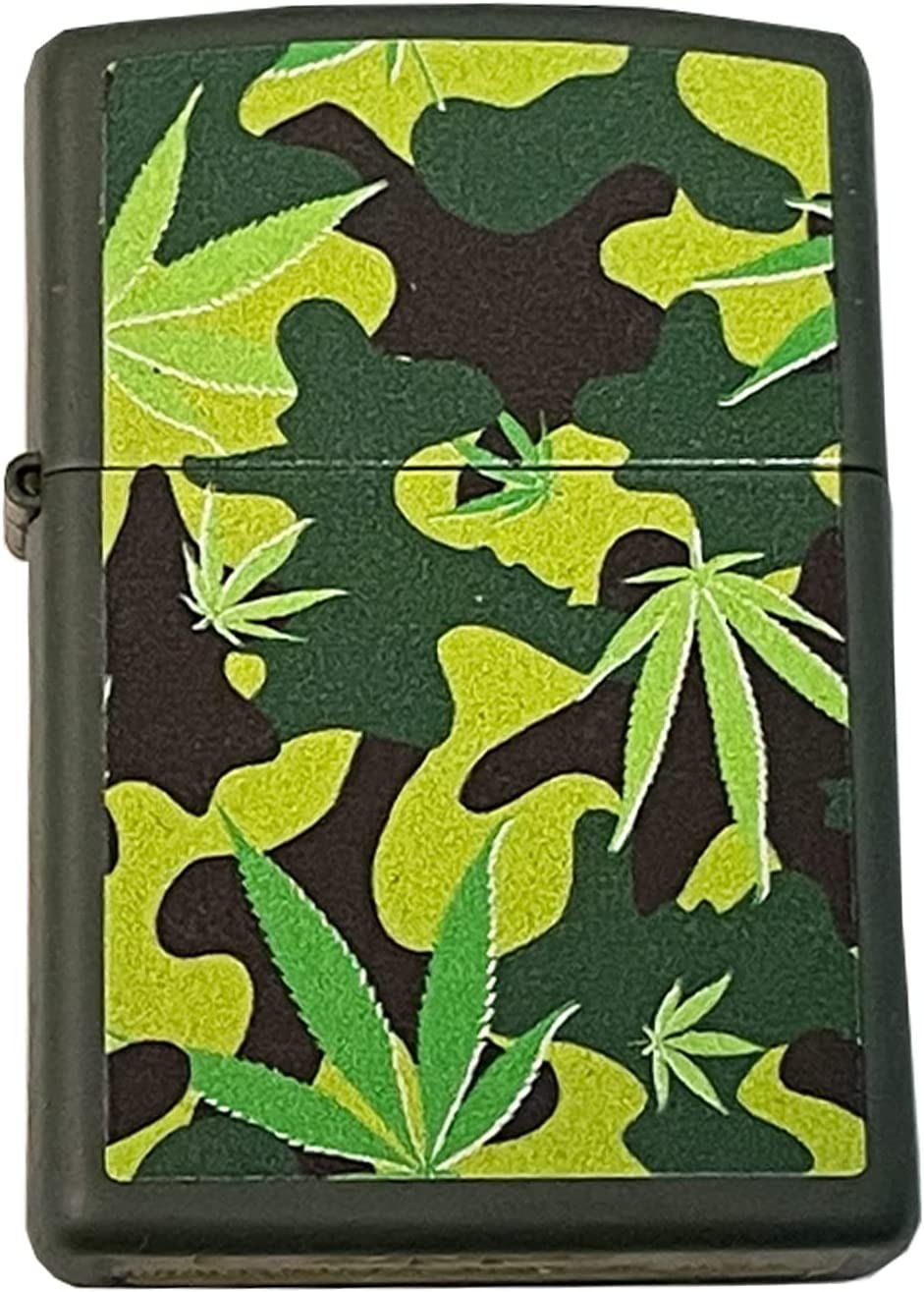 Greenleaf Camo - Green Matte Zippo Lighter
