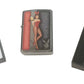 Red Costumed Playboy Cocktail Waitress with Logo - High Polish Chrome Zippo Lighter
