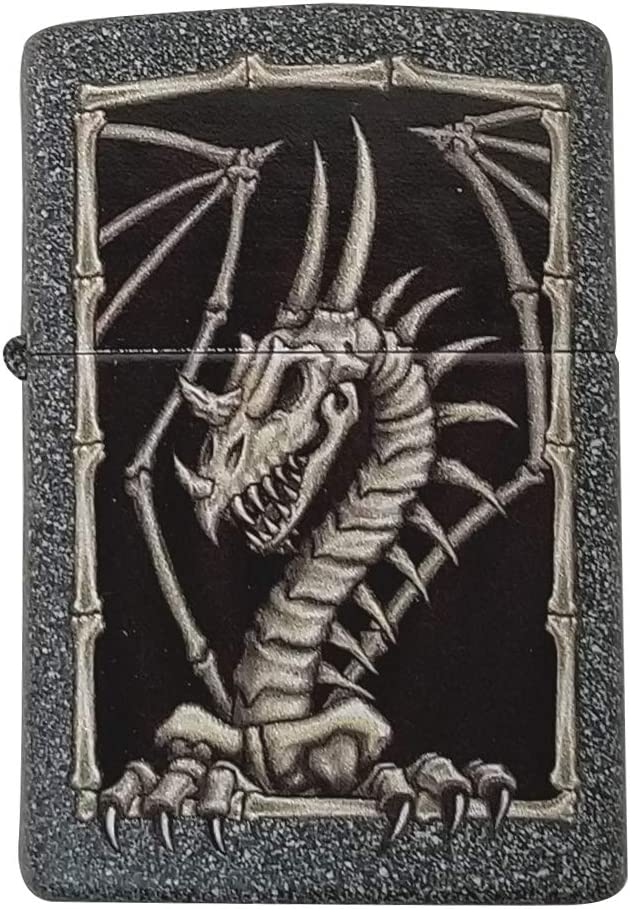Skeleton Dragon - Iron Stone Zippo Lighter