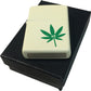 Smiley Face Pot Leaf - Cream Matte Zippo Lighter