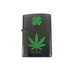 Lucky Really Lucky Clover and Pot Leaf - Brushed Chrome Zippo Lighter