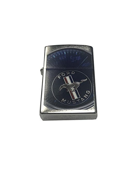 Ford Mustang Horse and Bars Speedometer - Brushed Chrome Zippo Lighter
