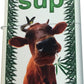 "Sup" Cow with Leaf - White Matte Zippo Lighter