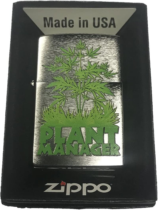 Plant Manager - Brushed Chrome Zippo Lighter