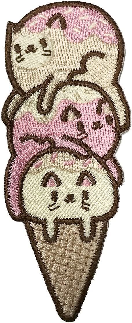 Cute Cat Ice Cream Cone Embroidered Patch