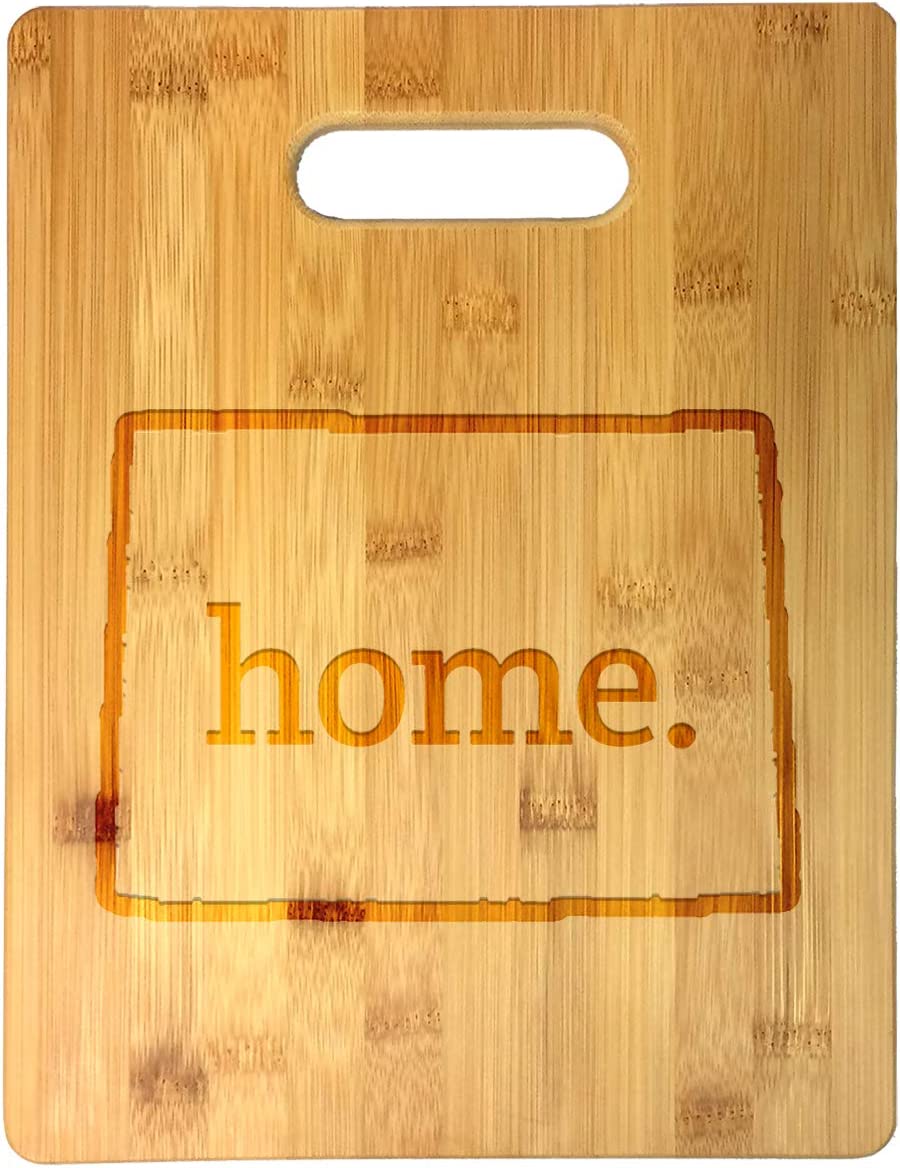 Home State Engraved Outline 8.5 x 11 Inch Bamboo Wood Cutting Board