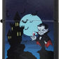 Cute Cartoon Vampire Dracula and Castle - Black Matte Zippo Lighter