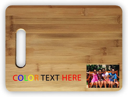 Custom Color Printed Large Bamboo Wood Cutting Board - Add Your Text, Logo, Photo