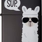 Chill Llama "Sup" with Cool Shades - Black Matte Zippo Lighter