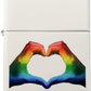 Rainbow Pride Heart Hands - White Matte Zippo Lighter