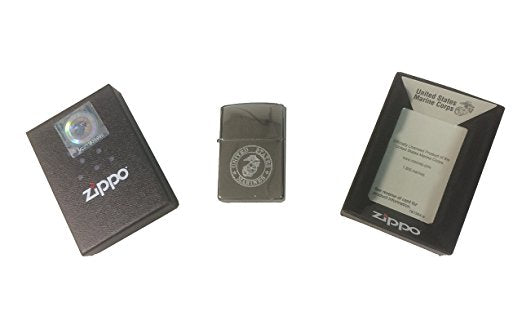 United States Marines Anchor, Earth, and Eagle Seal - Engraved High Polish Chrome Zippo Lighter