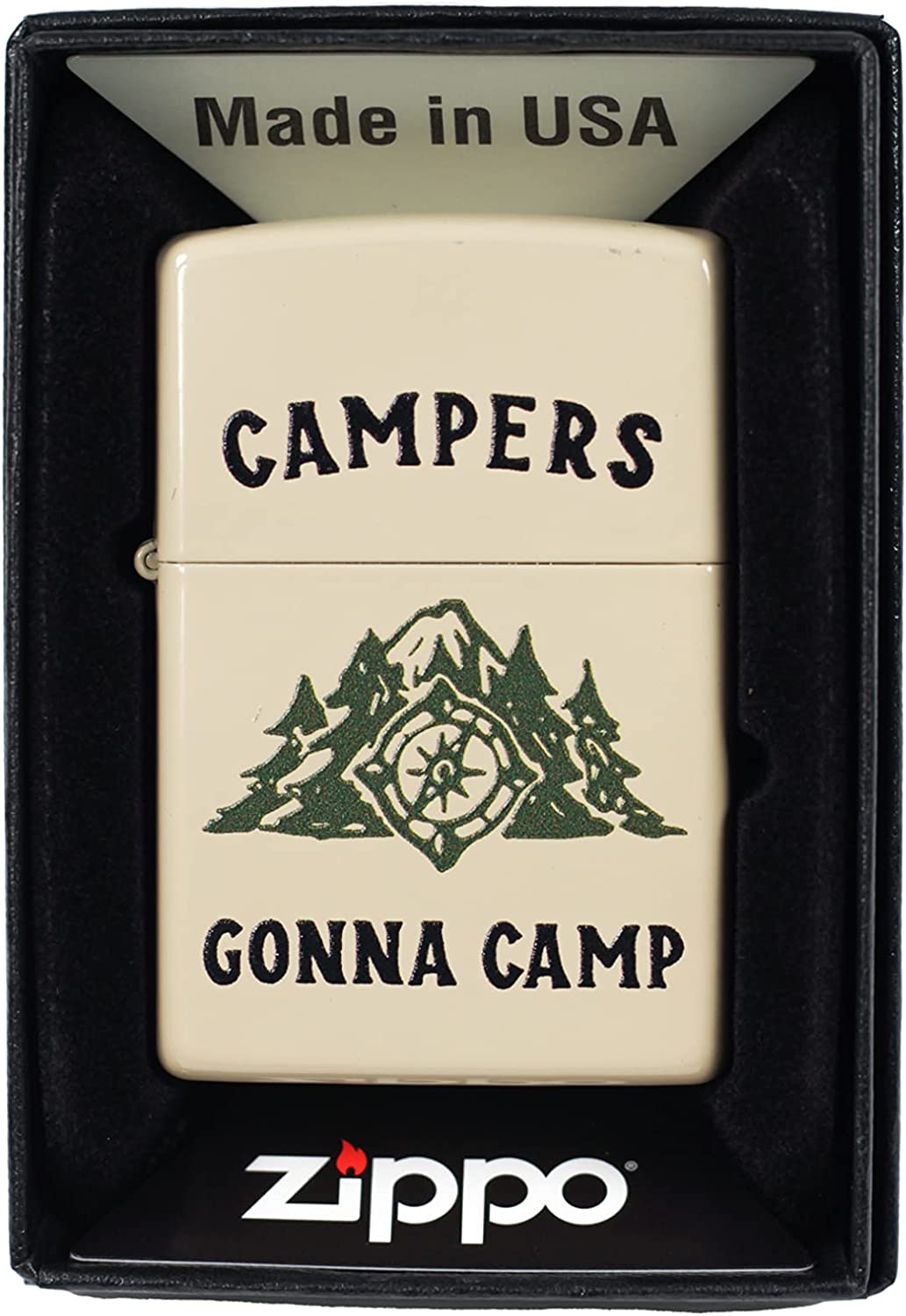 Campers Gonna Camp - Flat Sand Zippo Lighter