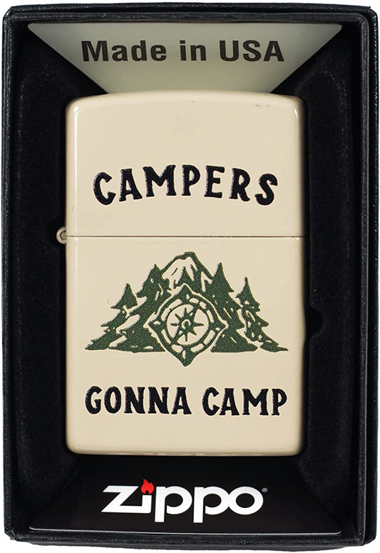 Campers Gonna Camp - Flat Sand Zippo Lighter