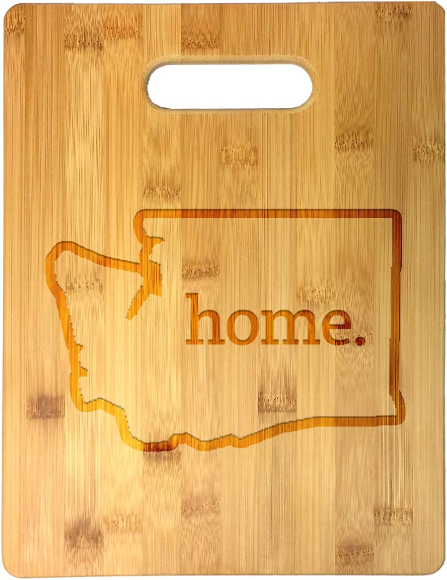 Home State Engraved Outline 8.5 x 11 Inch Bamboo Wood Cutting Board