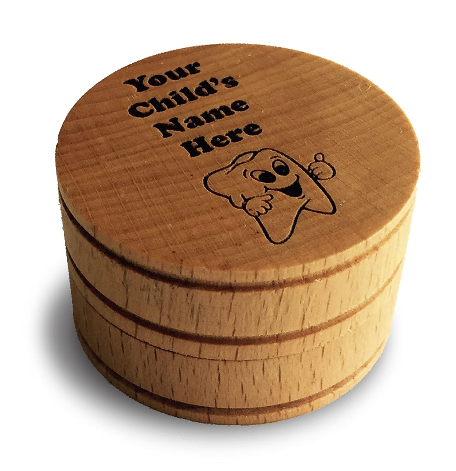 Customized Engraved OR Color Printed Wooden Tooth Box with Lid – Hat Shark
