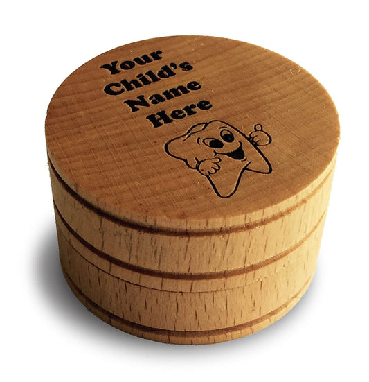 Customized Engraved OR Color Printed Wooden Tooth Box with Lid